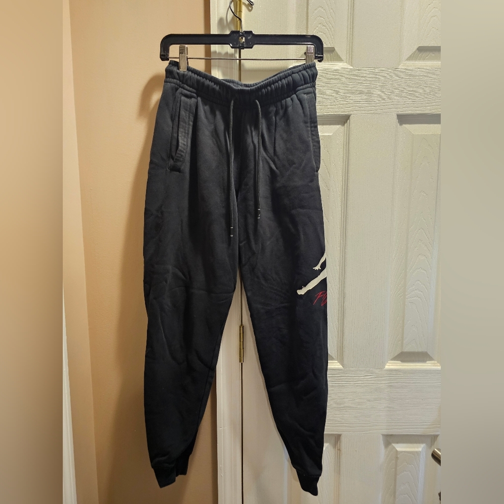 Jordan Black Joggers with White Accents